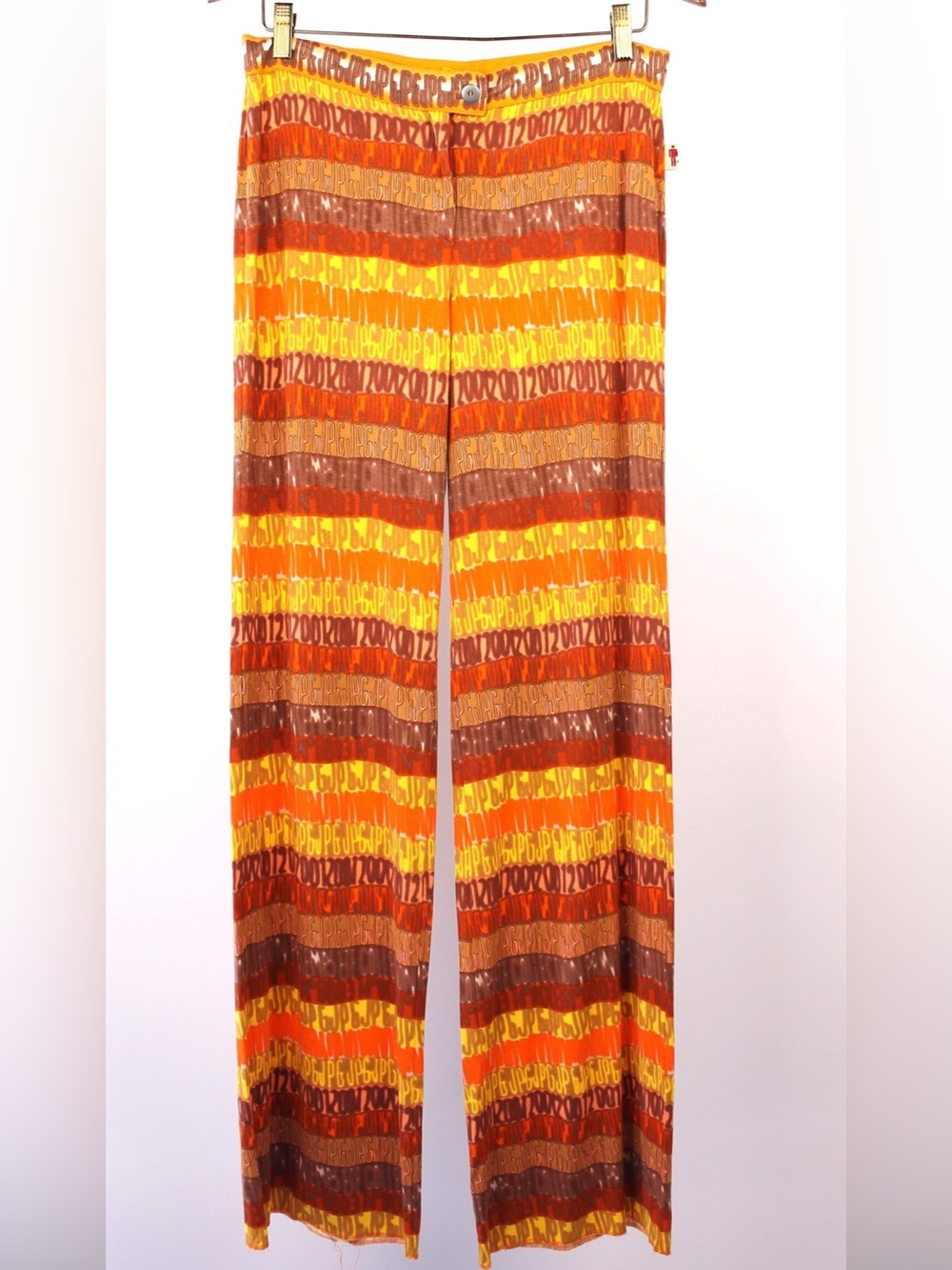 JPG Wide-Leg Striped Knit Pants - Orange Multi